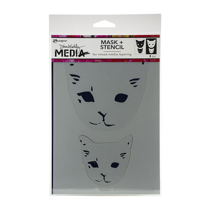 Dina Wakley Stencil + Mask 6" x 9" - Cat Head