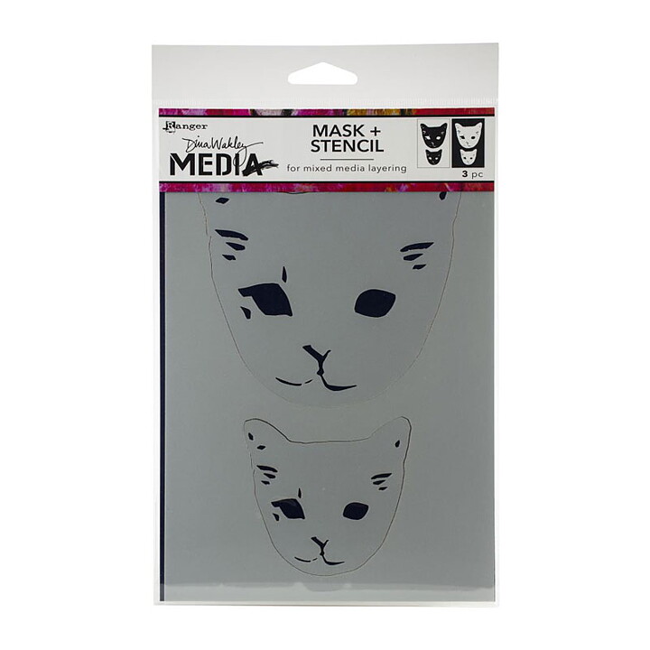 Dina Wakley Stencil + Mask 6" x 9" - Cat Head