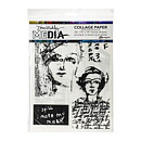 Dina Wakley Collage Paper Tissue Sheets - Vintage & Sketches