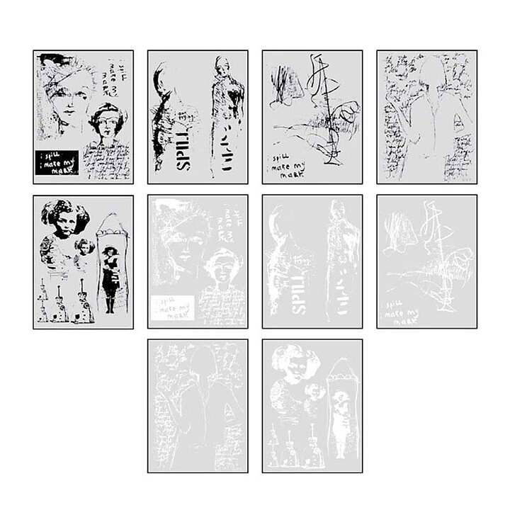 Dina Wakley Collage Paper Tissue Sheets - Vintage & Sketches