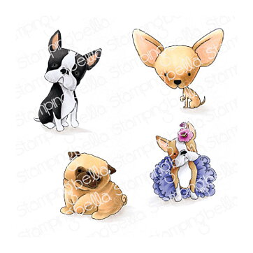 Stamping Bella Cling Rubber Stamps - Bostons, Pug & Chihuahua
