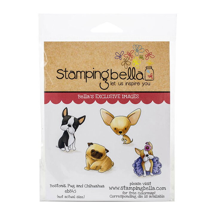 Stamping Bella Cling Rubber Stamps - Bostons, Pug & Chihuahua