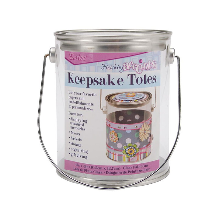 Darice Keepsake Totes Clear Paint Can - Medium