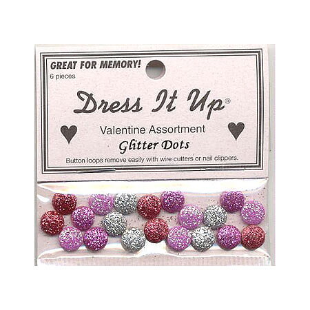 Buttons Valentine Glitter dots