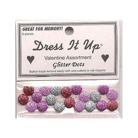 Buttons Valentine Glitter dots