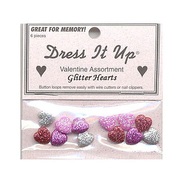 Buttons Valentine Glitter Hearts