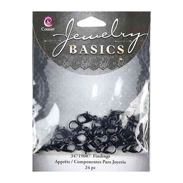 Cousin Basic Metal Findings - Black Lobster Claw 7x9 mm