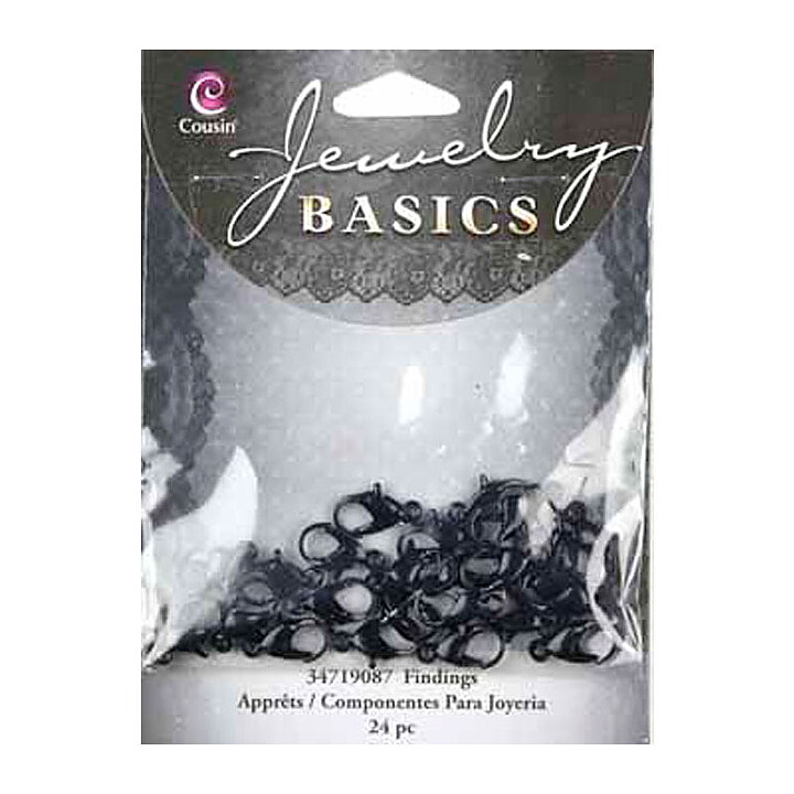 Cousin Basic Metal Findings - Black Lobster Claw 7x9 mm