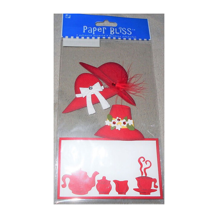 Paper Bliss  3-D Adhesive Accents - Red Hats