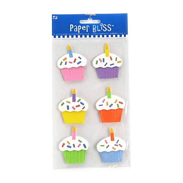 Paper Bliss  3-D Adhesive Accents - Cupcakes