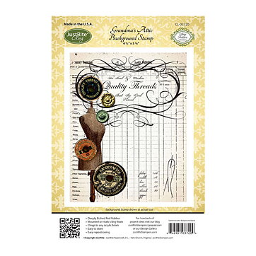 JustRite Papercraft Background Rubber Stamp - Grandma's Attic
