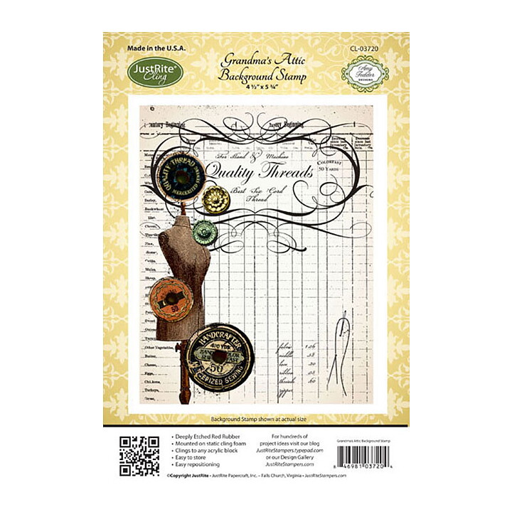 JustRite Papercraft Background Rubber Stamp - Grandma's Attic