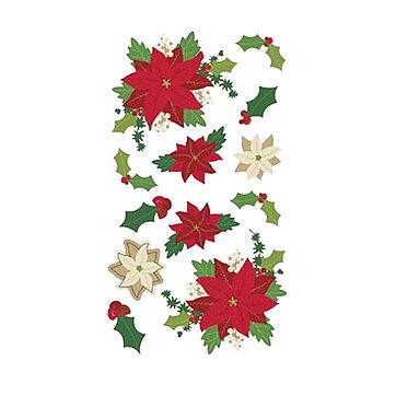 EK Success Sticko Vellum Stickers - Flowers Poinsettias Sparkling