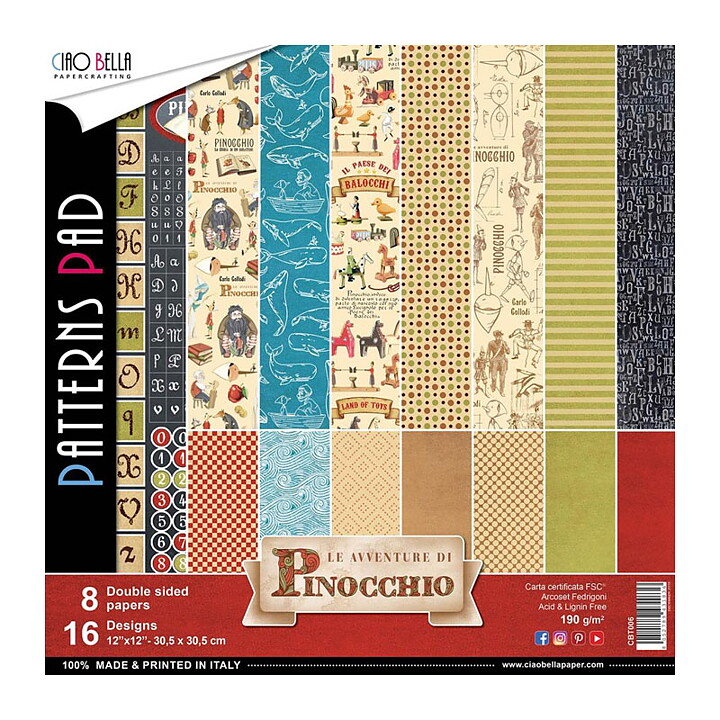 Ciao Bella Double-Sided Paper Pack - Le Adventure Di Pinocchio
