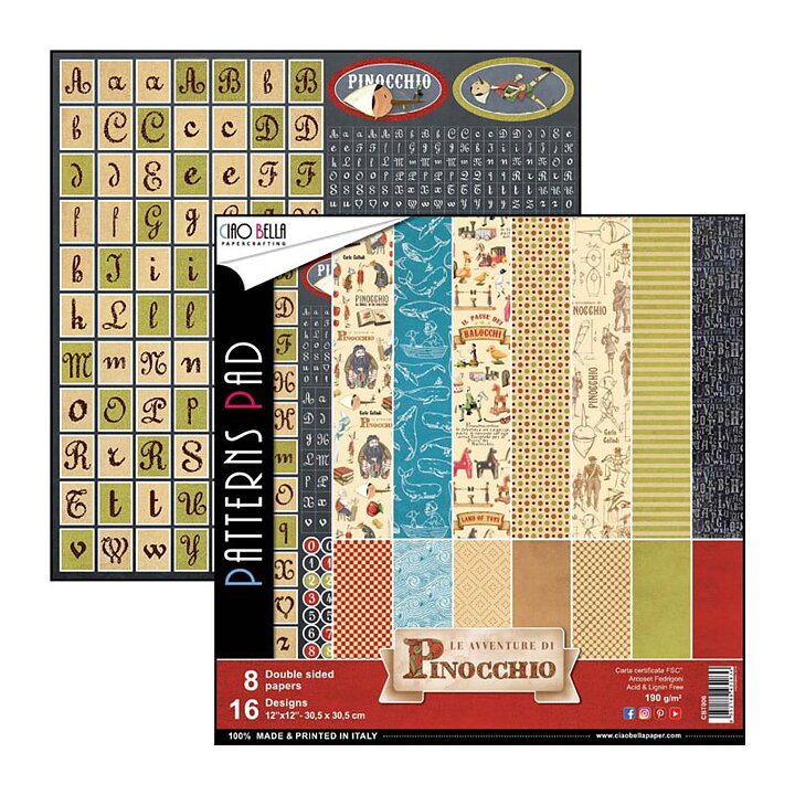 Ciao Bella Double-Sided Paper Pack - Le Adventure Di Pinocchio