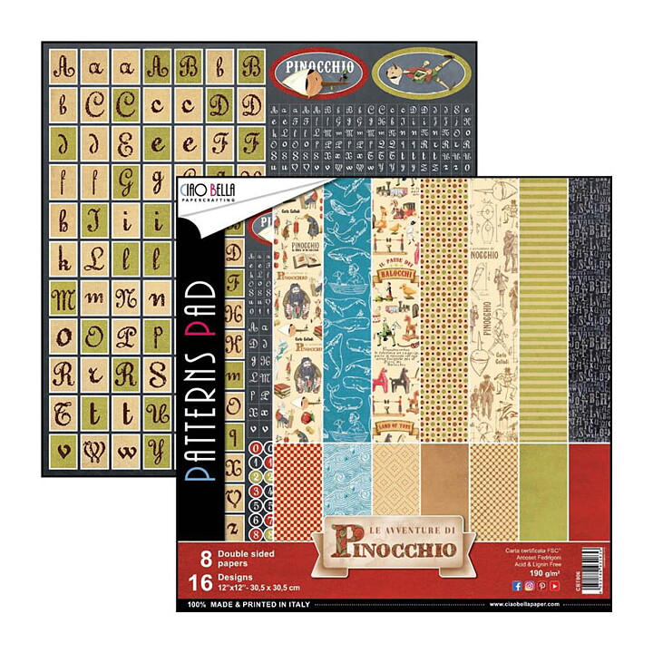 Ciao Bella Double-Sided Paper Pack - Le Adventure Di Pinocchio