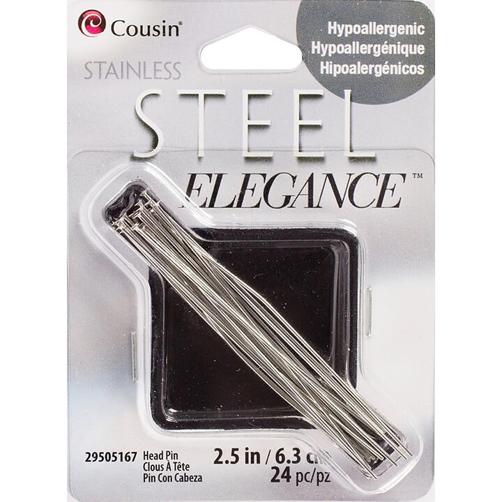 Cousin Stainless Steel Elegance - Head Pin 35 mm