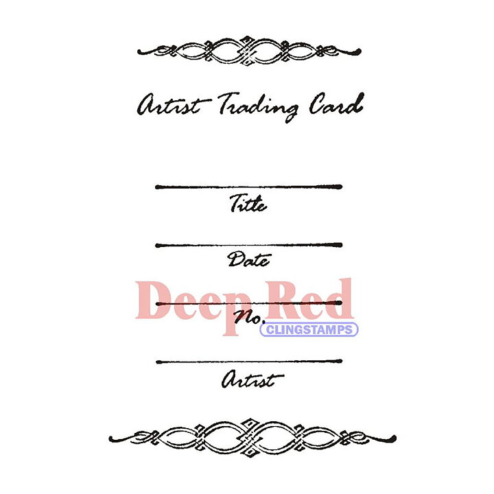 Deep Red Rubber Stamps - ATC Flourish