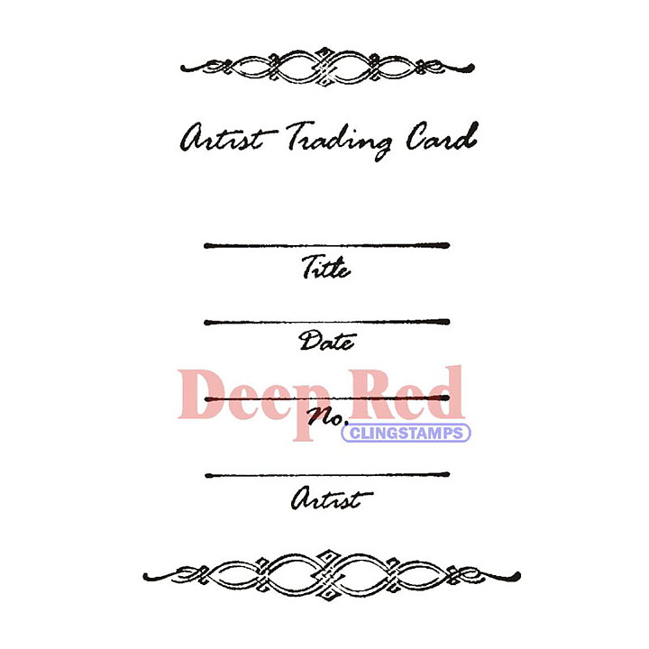 Deep Red Rubber Stamps - ATC Flourish