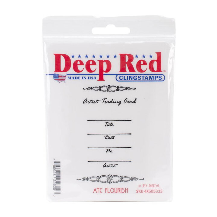 Deep Red Rubber Stamps - ATC Flourish