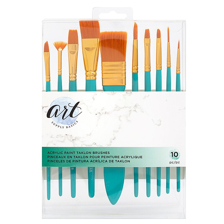 American Crafts Art Supply Basics Taklon Acrylic Brush Set
