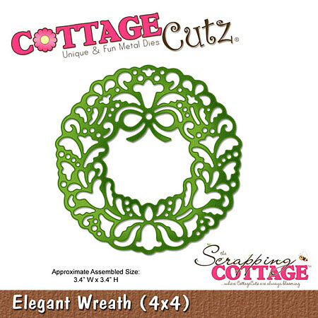 Cottage Cutz Dies 4x4 Christmas Elegant Wreath