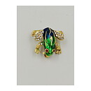 Brooch Attwood & Sawyer - Frog Enamelled with Rhinestones