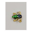 Brooch Attwood & Sawyer - Frog Enamelled with Rhinestones