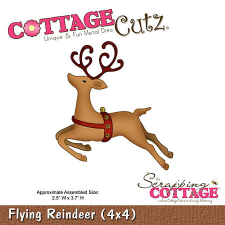 Cottage Cutz Dies 4x4 Christmas Flying Reindeer