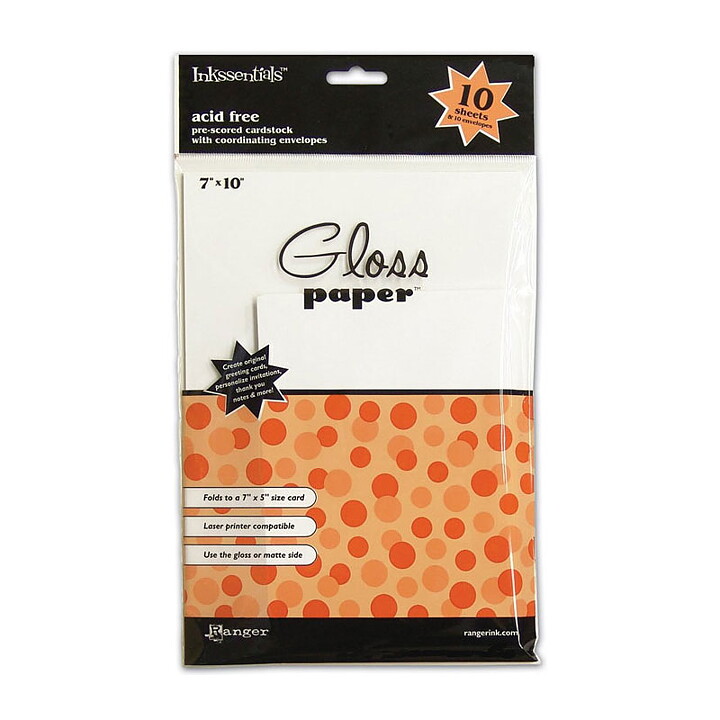 Ranger Inkssentials Gloss Cardstock & Envelopes - White