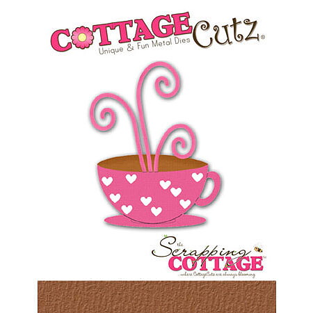 Cottage Cutz Dies 3x3 Food Cup of Java/Tea w/ Hearts