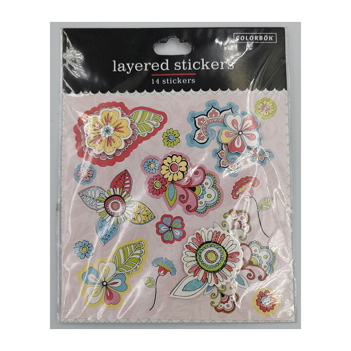 Colorbök Layered Stickers - Glitter Flowers