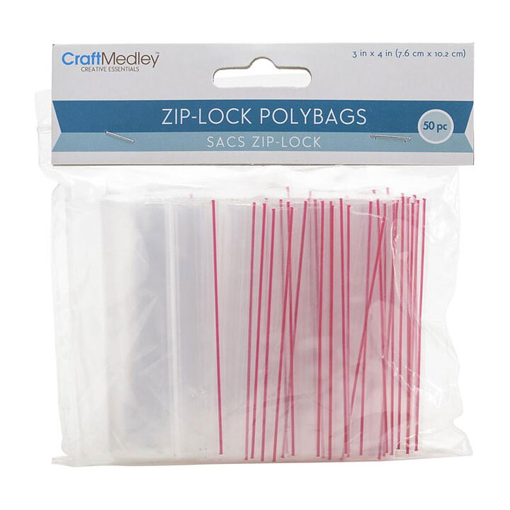 Multicraft Imports Ziplock Polybags - Zip / Glidelås Pose Small