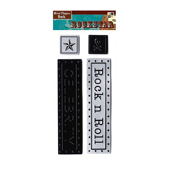 DCWV Metal Plaque Rockstar - Rock