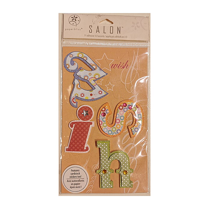 Paper Bliss  Salon 3-D Adhesive Accents - Wish