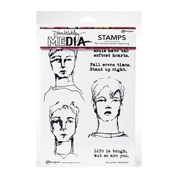 Ranger Dina Wakley Cling Stamps - Strong Men