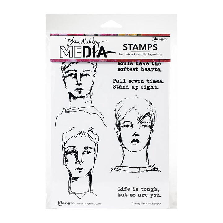 Ranger Dina Wakley Cling Stamps - Strong Men