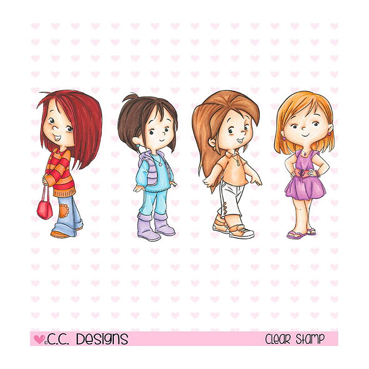 CC Designs Roberto's Rascals Clear Stamps - 4 Seasons Girls