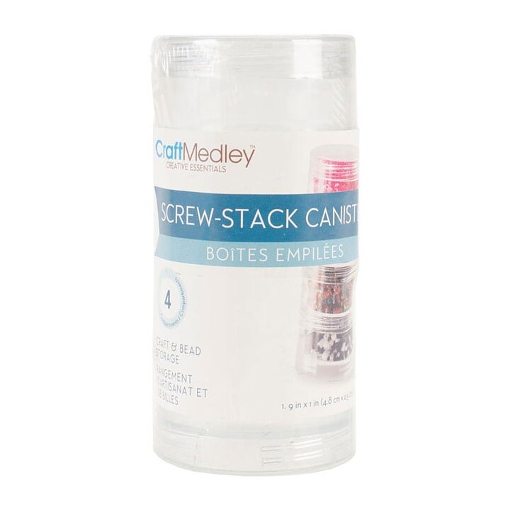 Multicraft Imports Bead Storage Screw-Stack Canisters  - 48 x 25 mm