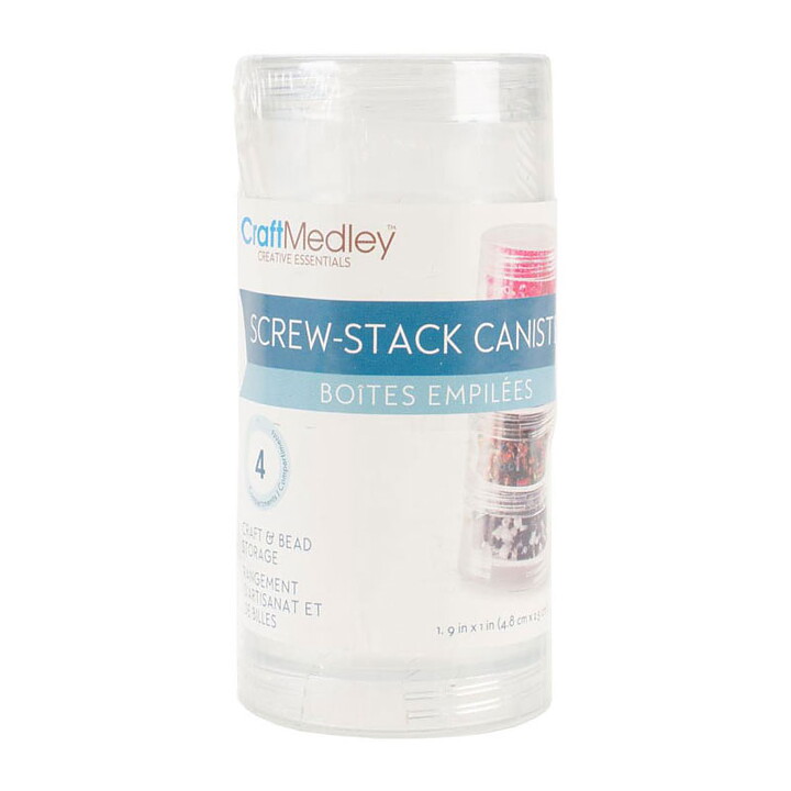 Multicraft Imports Bead Storage Screw-Stack Canisters  - 48 x 25 mm