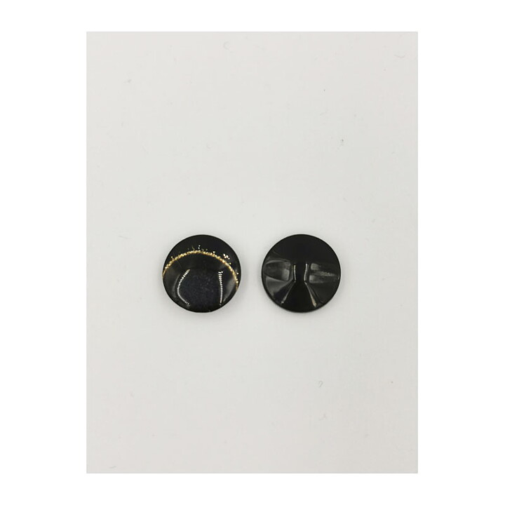 Vintage Buttons - Black 15 mm