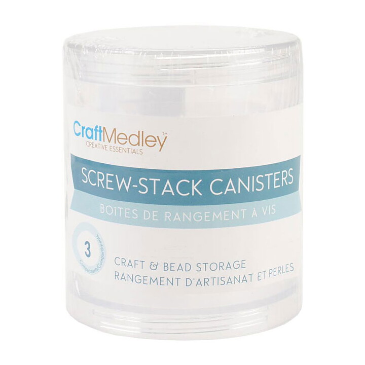 Multicraft Imports Bead Storage Screw-Stack Canisters  - 70 x 25 mm