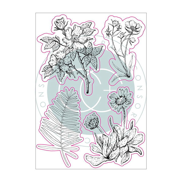 Craft Consortium A5 Clear Stamps - Flora, At Home In The Wildflowers