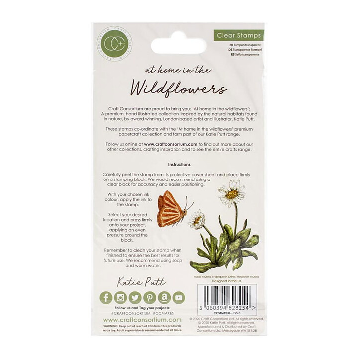 Craft Consortium A5 Clear Stamps - Flora, At Home In The Wildflowers