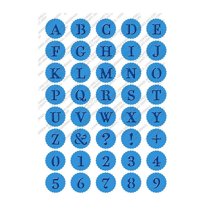 Provo Craft Cuttlebug Embossing Plus 5x7 - Alphabet Monogram Seals