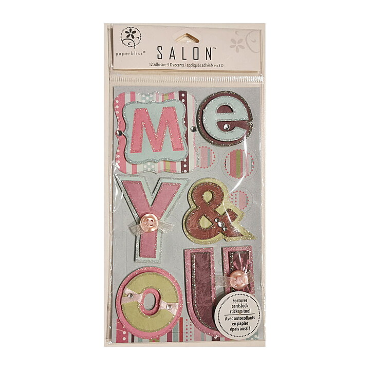 Paper Bliss  Salon 3-D Adhesive Accents - Me & You