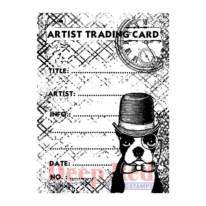 Deep Red Rubber Stamps - ATC Prof Boston