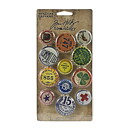 Tim Holtz Idea Ology Metal Adornments - Vintage Flair Buttons