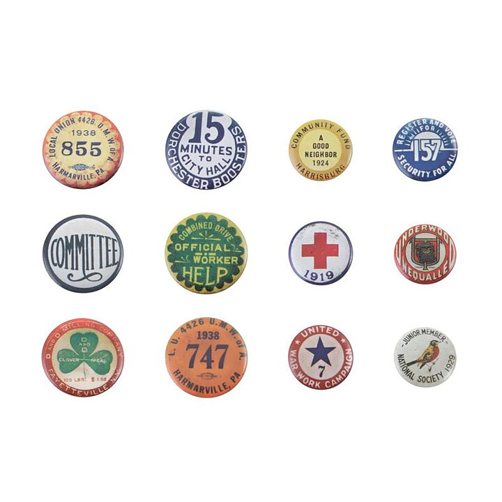 Tim Holtz Idea Ology Metal Adornments - Vintage Flair Buttons
