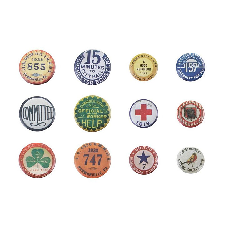 Tim Holtz Idea Ology Metal Adornments - Vintage Flair Buttons